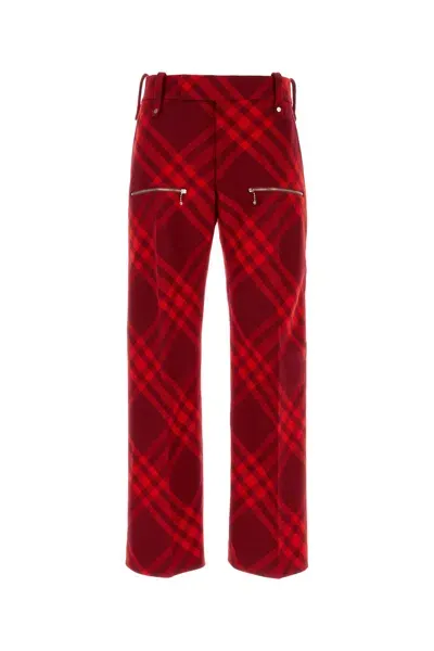 Burberry Plaid-check Wide-leg Wool Trousers In Ripple