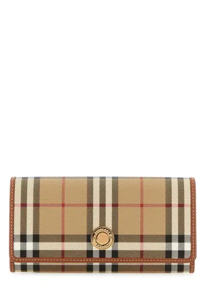 Burberry Printed Canvas And Leather Continental Wallet In Archivebeige