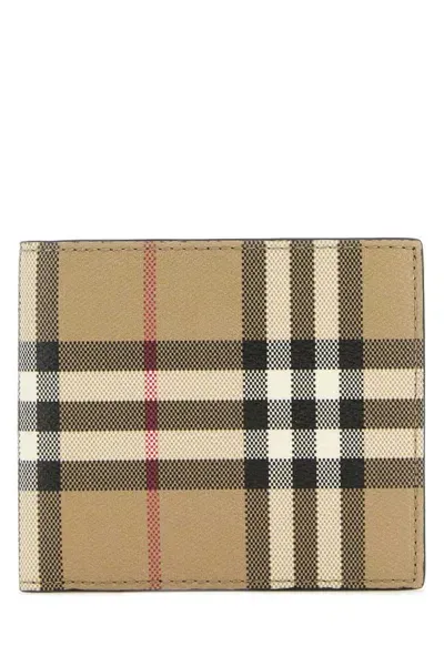 Burberry Printed Canvas Wallet In Archivebeige