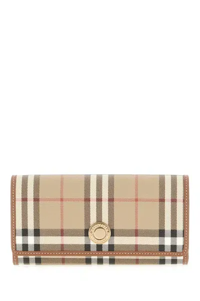 Burberry Printed Fabric Wallet In Grey