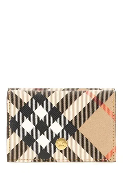 Burberry Printed Fabric Wallet In Sand