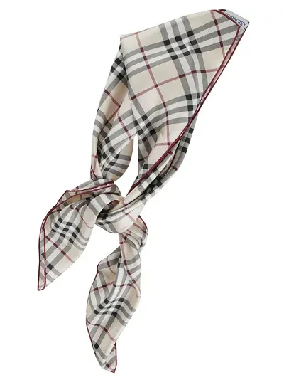 Burberry Printed Square Scarf In Stone