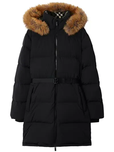 Burberry Puffer Coat In Black/snug