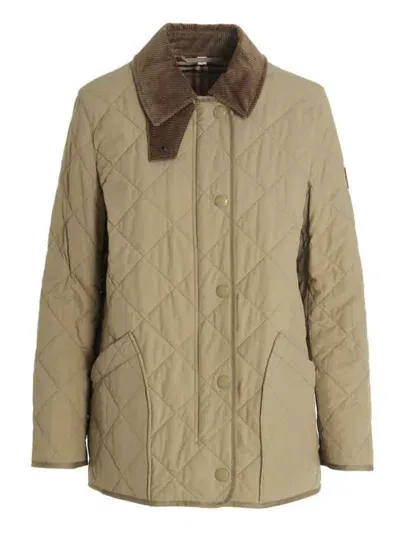 Burberry Quilted Jacket In Cream