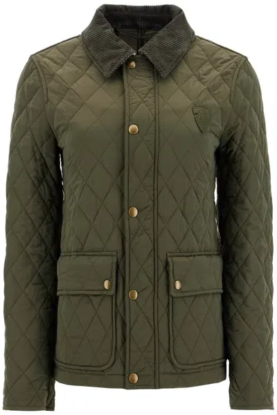 Burberry Quilted Nylon Jacket In Khaki