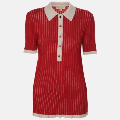 Pre-owned Burberry Red Cashmere And Silk T-shirt M