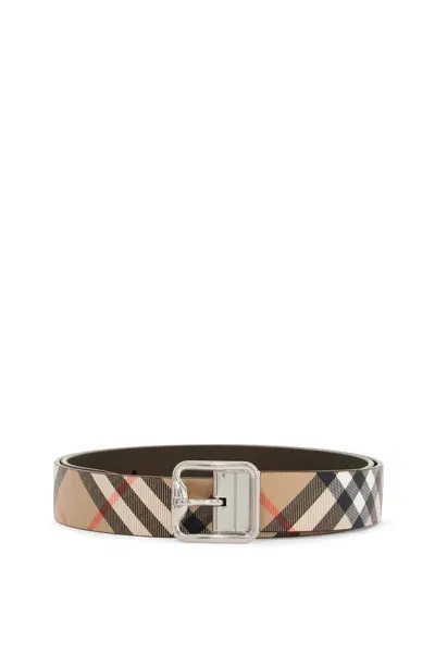 Burberry Reversible B Buckle Check Belt In Multicolor