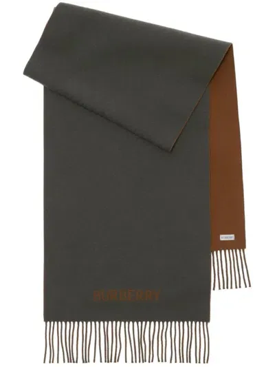 Burberry Reversible Cashmere Scarf In Grey