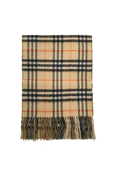 Burberry Reversible Check Cashmere Scarf In Neutrals