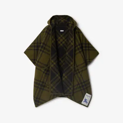 Burberry Reversible Check Wool Cape In Camp