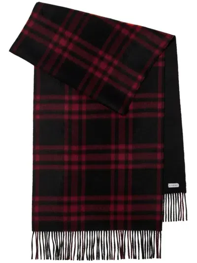 Burberry Reversible Checked Scarf In Black