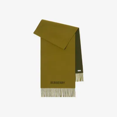 Burberry Reversible Ekd Cashmere Scarf In Camp