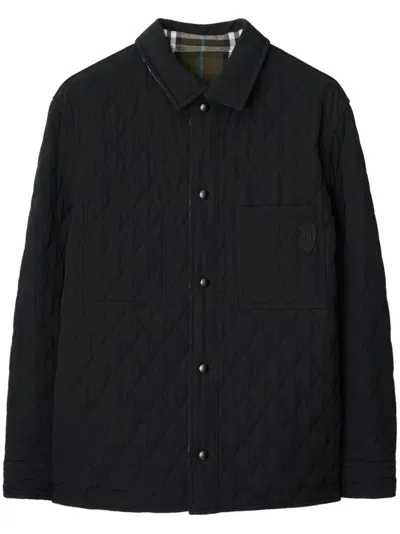 Burberry Reversible Quilted Overshirt In Black