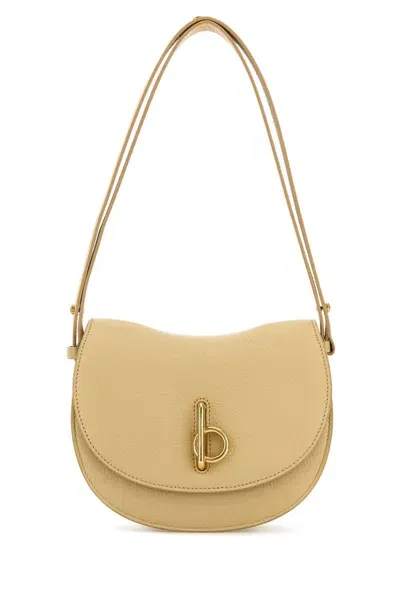 Burberry Sand Leather Small Rocking Horse Shoulder Bag In Beige