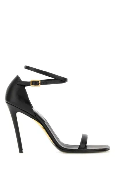 Burberry Stiletto-heel Leather Sandals In Black