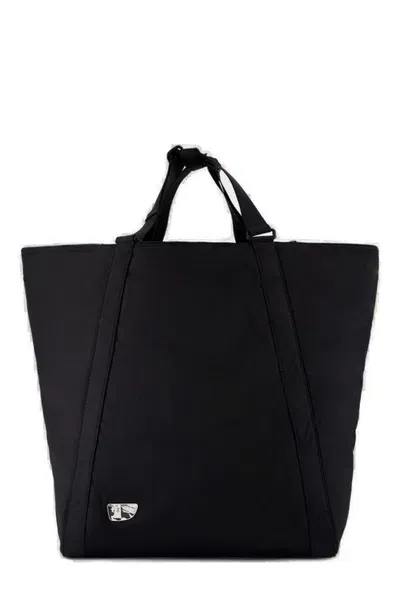 Burberry Shield Logo Detailed Tote Bag In Black