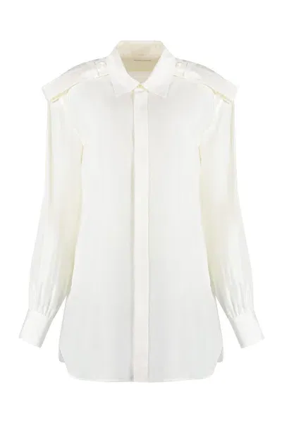 Burberry Silk Shirt In White