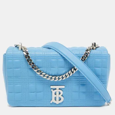 Pre-owned Burberry Sky Blue Quilted Leather Small Lola Chain Shoulder Bag