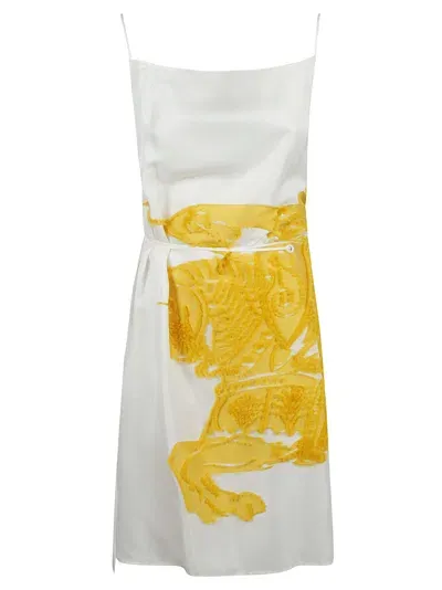 Burberry Sleeveless Printed Dress In Sunflower Ip Pattern