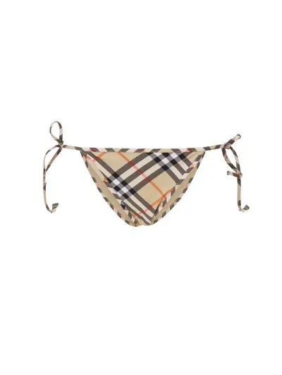 Burberry Slip Swimsuit In Nylon In Sand Ip Check