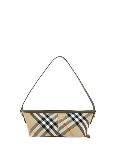 Burberry Check Mini Shoulder Bag In Beige