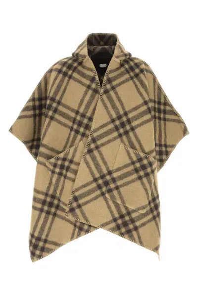 Burberry Embroidered Wool Cape In Candle