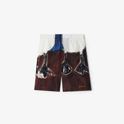 Burberry Swan Nylon Shorts In Knight