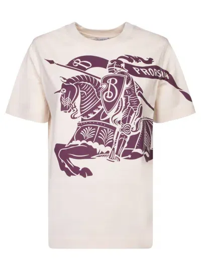 Burberry Equestrian Knight-print T-shirt In Beige