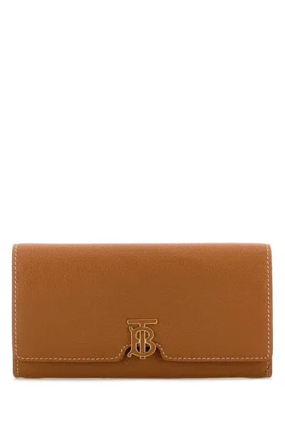 Burberry Tb Continental Foldover Top Wallet In Brown