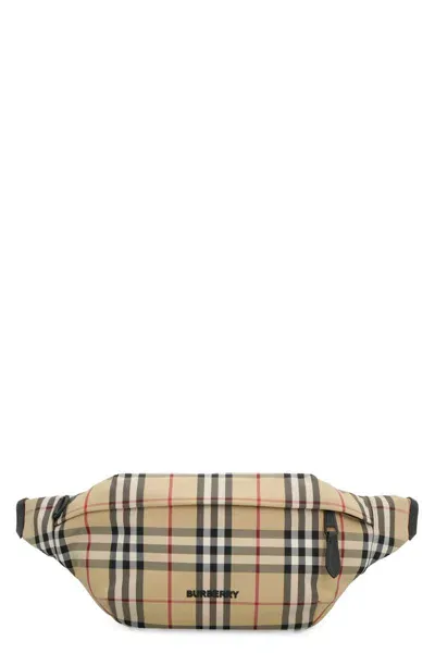 Burberry Technical Fabric Belt Bag In Beige