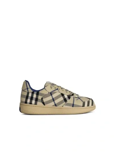 Burberry Check Terrace Sneakers In Cream