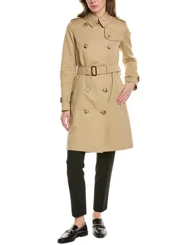 Burberry Kensington Cotton Trench Coat In Brown