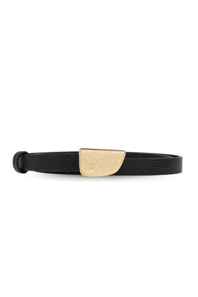 Burberry Thin Shield Buckled Belt In Black