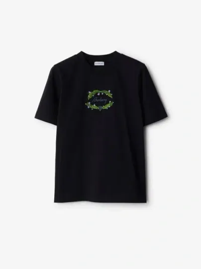 Burberry Thistle Logo Cotton T-shirt In Coal