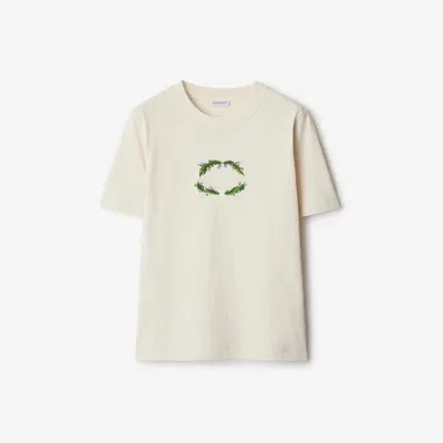 Burberry Thistle Logo Cotton T-shirt In Tundra