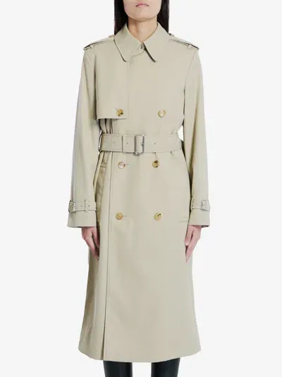 Burberry Trench Coat In Cotton Blend In Brown