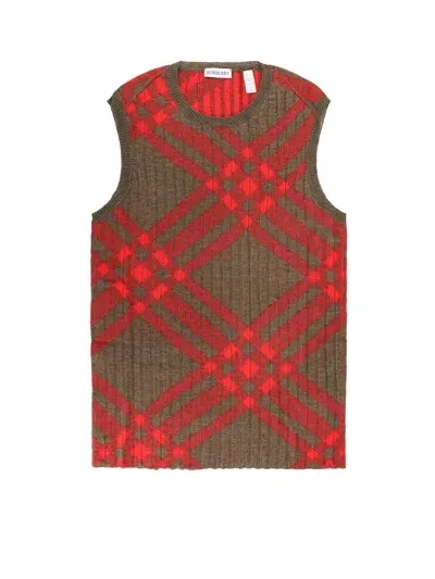 Burberry Vest In Red