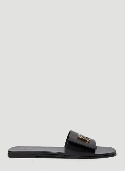 Burberry Sloane Flat Sandal In Black