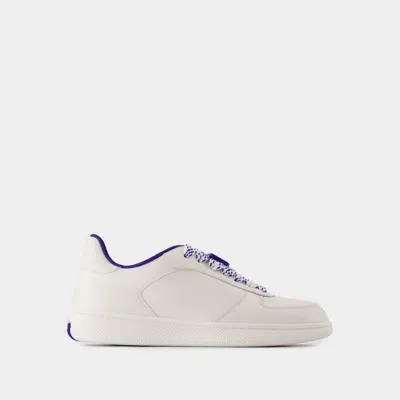 Burberry Terrace Leather Low-top Sneakers In White