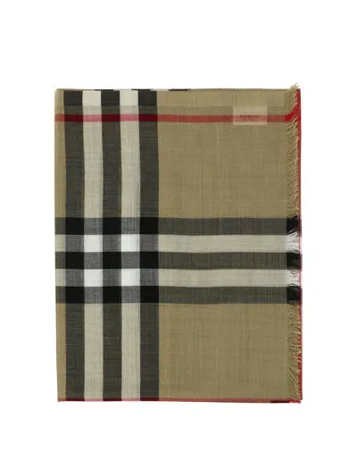 Burberry Wool And Silk Check Scarf