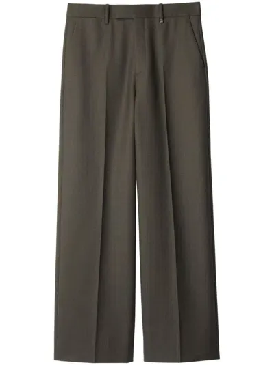 Burberry Wool Tailored Trousers In Grey