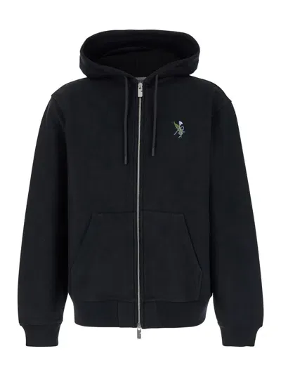 Burberry Zip Sweatshirt In Black