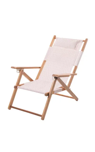 Business & Pleasure Tommy Striped Canvas Beach Chair In Pink