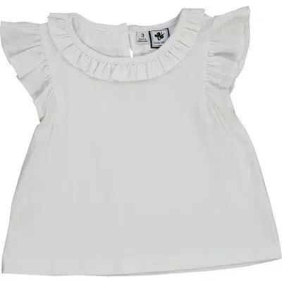 Busy Bees Kids'  Colette Ruffle Top In White Knit