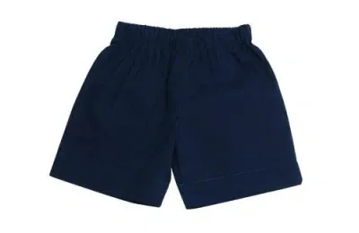 Busy Bees Babies'  Jd Pull-on Shorts In Navy Cotton Poplin