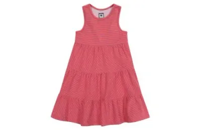 Busy Bees Kids'  Parker Racerback Dress In Red Mini Navy Stripe