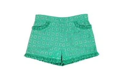 Busy Bees Babies'  Phoebe Pocket Shorts In Green Eyelet