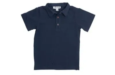 Busy Bees Kids'  Short Sleeve Polo In Navy Knit