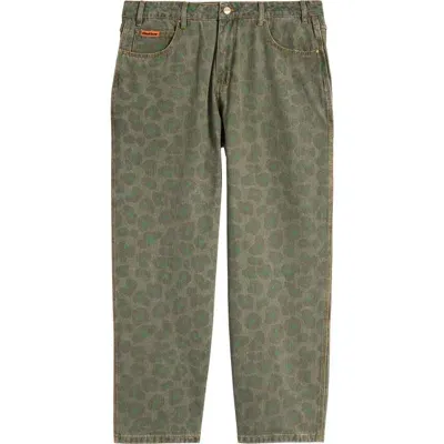 Butter Goods Leopard Print Straight Leg Pants In Army