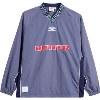 Butter Goods X Umbro Nylon Training Pullover In Slate/navy